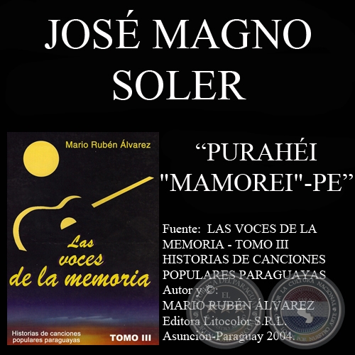 PURAHÉI MAMOREI-PE - Letra y música: JOSÉ MAGNO SOLER