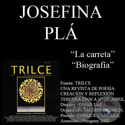 LA CARRETA y BIOGRAFÍA - Poesías de JOSEFINA PLÁ