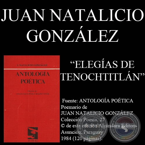 ELEGAS DE TENOCHTITN - Poesa de JUAN NATALICIO GONZLEZ - Ao 1984