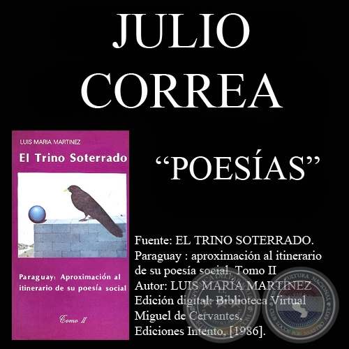 PARTO, MADRE, NO CANTÉIS MÁS POETAS..., PARAGUAY PIAJHÚ, AGUAFUERTE y ROMANCE DEL NIÑO ASESINADO - Poesías de JULIO CORREA