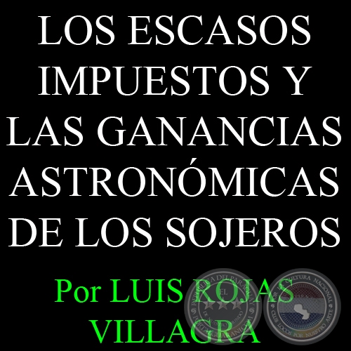 LOS ESCASOS IMPUESTOS Y LAS GANANCIAS ASTRONÓMICAS DE LOS SOJEROS - Por LUIS ROJAS VILLAGRA