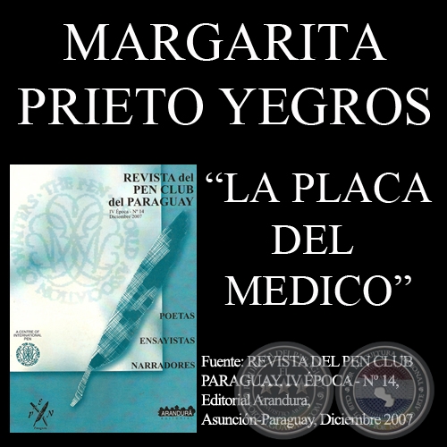 LA PLACA DEL MÉDICO (Cuento de MARGARITA PRIETO YEGROS)