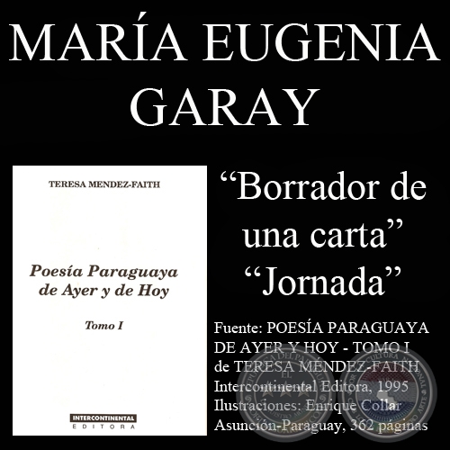 BORRADOR DE UNA CARTA y JORNADA - Poesías de María Eugenia Garay - Año 1995