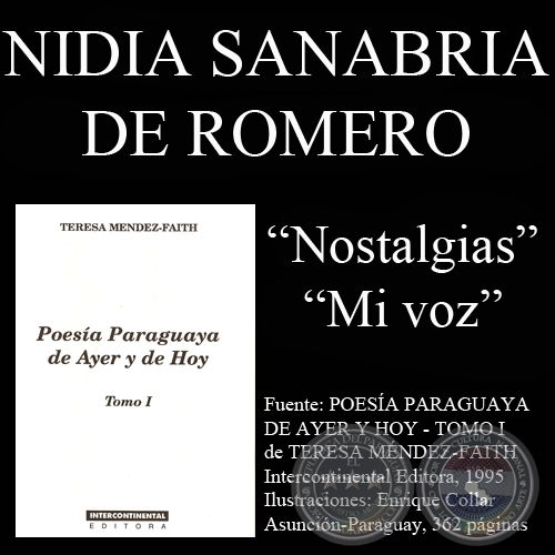 NOSTALGIAS y MI VOZ - Poesías de Nidia Sanabria de Romero - Año 1995