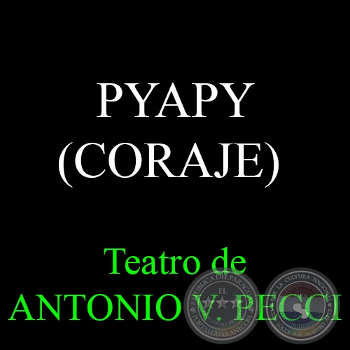 PYAPY (CORAJE) - Por ANTONIO V. PECCI - Coautora NATALY VALENZUELA - Año 2014