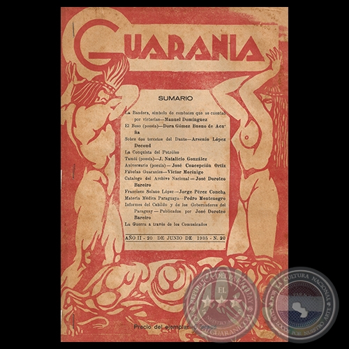 REVISTA GUARANIA - AÑO 2 – N° 20 – JUNIO 20 DE 1935 - Director: JUAN NATALICIO GONZÁLEZ