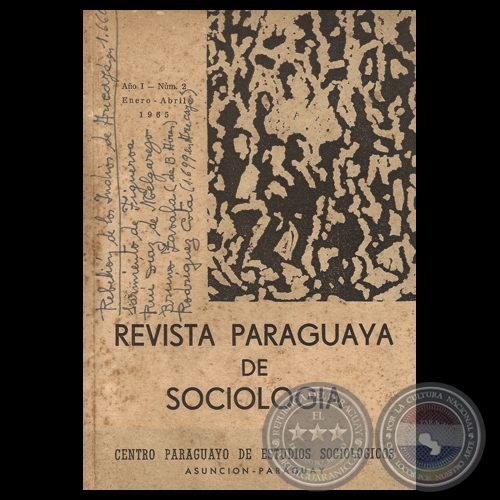 REVISTA PARAGUAYA DE SOCIOLOGÍA - AÑO I - NÚMERO 2 - ENERO - ABRIL 1965 - Directores: DOMINGO M. RIVAROLA / ENRIQUE CHASE 