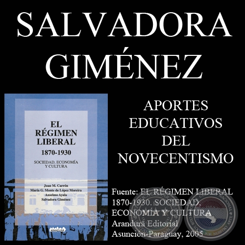 APORTES EDUCATIVOS DEL NOVECENTISMO - Por SALVADORA GIMÉNEZ 