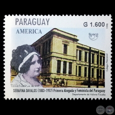 Imagen de SERAFINA DÁVALOS - AMÉRICA 1998 – UPAEP / MUJERES DESTACADAS DEL PARAGUAY - SELLO POSTAL PARAGUAYO AÑO 1998