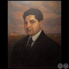 RETRATO DE LISANDRO DÍAZ LEÓN - Óleo sobre tela de RETRATO DE LISANDRO DÍAZ LEÓN