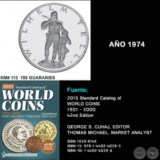 KM# 113 150 GUARANIES - AO 1974 - MONEDAS DE PARAGUAY