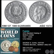 KM# 127 1500 GUARANIES - AO 1974 - MONEDAS DE PARAGUAY