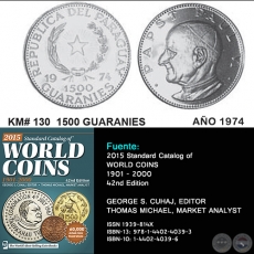 KM# 130 1500 GUARANIES - AO 1974 - MONEDAS DE PARAGUAY