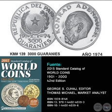 KM# 139 3000 GUARANIES - AO 1974 - MONEDAS DE PARAGUAY