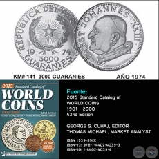 KM# 141 3000 GUARANIES - AO 1974 - MONEDAS DE PARAGUAY