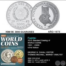 KM# 86 3000 GUARANIES - AO 1973 - MONEDAS DE PARAGUAY