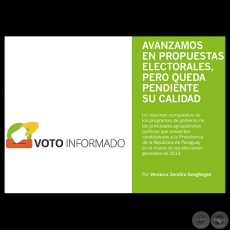 VOTO INFORMADO: PROPUESTAS DE GOBIERNO - Año 2013