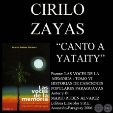 CANTO A YATAITY - Letra y música de CIRILO ZAYAS y CHINITA DE NICOLA