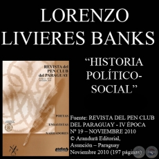 ANLISIS DE LA HISTORIA POLTICO-SOCIAL PARAGUAYA - Ensayo de LORENZO LIVIERES BANKS