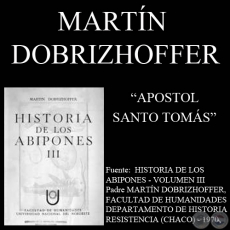 LLEGADA A AMÉRICA DEL APOSTOL SANTO TOMAS (Padre MARTÍN DOBRIZHOFFER)
