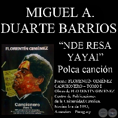 NDE RESA YAYAI (Polca canción, letra de MIGUEL A. DUARTE BARRIOS)