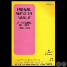 PANORAMA POLTICO DEL PARAGUAY. LA POSGUERRA DEL CHACO (1936-1946) - Estudio de HIGINIO ARBO