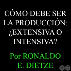 CÓMO DEBE SER LA PRODUCCIÓN: ¿EXTENSIVA O INTENSIVA? - Por RONALDO E. DIETZE