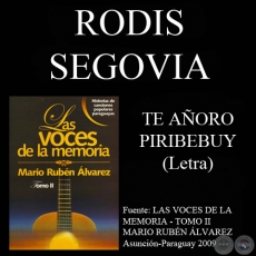 TE AÑORO PIRIBEBUY - Letra: RODIS SEGOVIA - Música: FAUSTO GONZÁLEZ