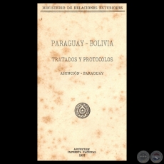 PARAGUAY - BOLIVIA (TRATADOS y PROTOCOLOS 1879 a 1918) - Ao 1927