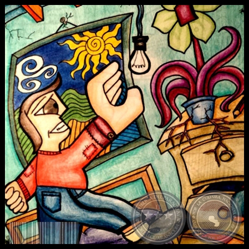 FOCO BUSCANDO UNA IDEA - Dibujo con rotuladores de Diego Diarte