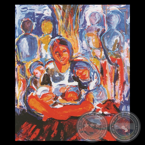 MATERNIDAD, 1998 - Óleo de MARÍA UGHELLI