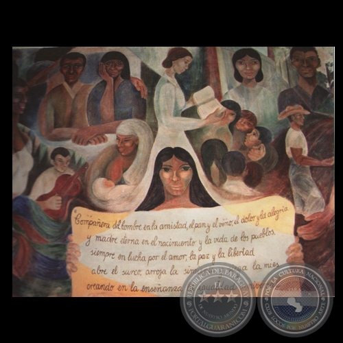 BOCETO PARA MURAL DEL COLEGIO NACIONAL ASUNCIÓN ESCALADA - Obra de Olga Blinder - Año 1957