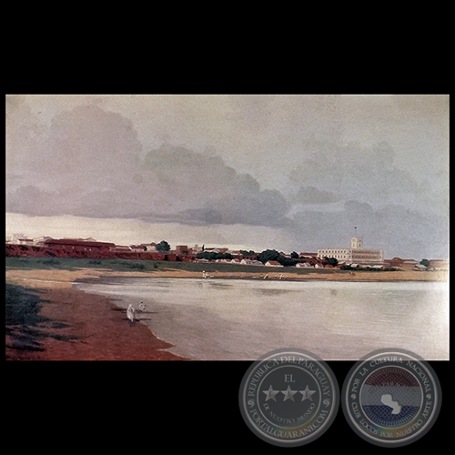 VISTA DE LA BAHÍA DE ASUNCIÓN - Óleo de WOLF SCHELLER - Año 1899
