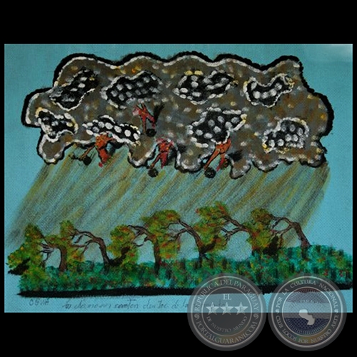 DIBUJO INDÍGENA 10 - Obra de OGWA FLORES - Colección GRUPO LIEBIG