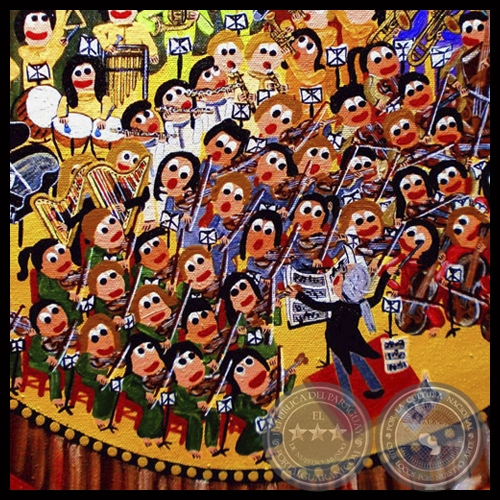 LA ORQUESTA, (DETALLE) - Acrílico sobre lienzo de ANA CARINA ARANDA MIRANDA