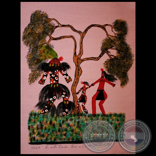 DIBUJO INDÍGENA 11 - Obra de OGWA FLORES - Colección GRUPO LIEBIG