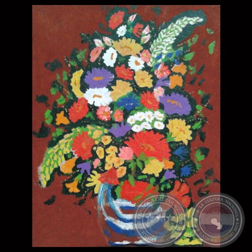 JARRÓN CON FLORES - Técnica mixta de YTA BENÍTEZ RUÍZ