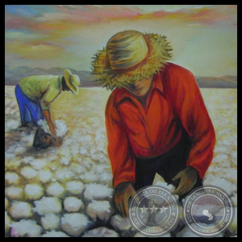LA COSECHA DE ALGODÓN - Óleo de NORMA BÜTTNER