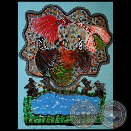 DIBUJO INDÍGENA 14 - Obra de OGWA FLORES - Colección GRUPO LIEBIG