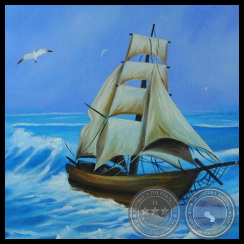 MARINA CON BARCO - Óleo de NORMA BÜTTNER