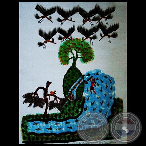 DIBUJO INDÍGENA 17 - Obra de OGWA FLORES - Colección GRUPO LIEBIG