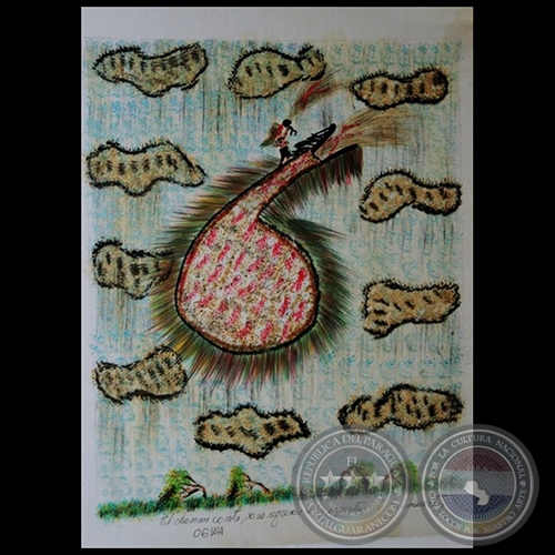 DIBUJO INDÍGENA 18 - Obra de OGWA FLORES - Colección GRUPO LIEBIG