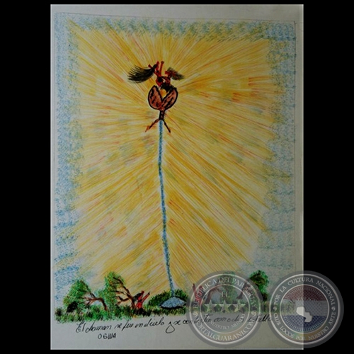 DIBUJO INDÍGENA 19 - Obra de OGWA FLORES - Colección GRUPO LIEBIG