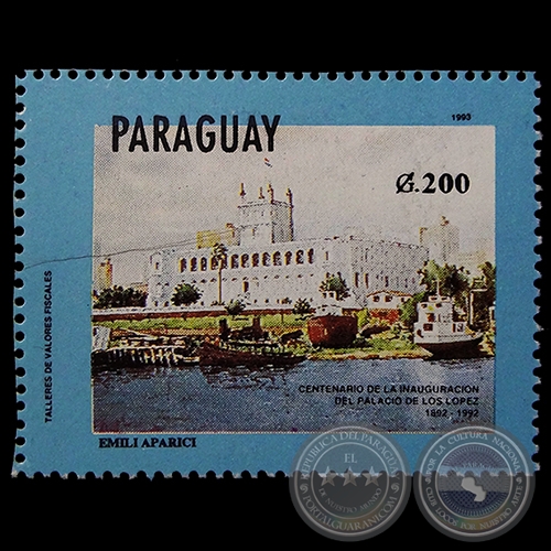 Acuarela de EMILI APARICI - SELLO POSTAL PARAGUAYO AO 1993