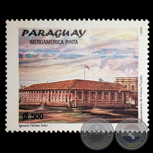 Pintura al óleo de IGNACIO NUÑEZ SOLER - IBEROAMÉRICA PINTA - SELLO POSTAL PARAGUAYO AÑO 1999