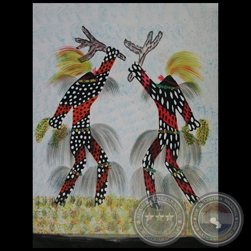 DIBUJO INDÍGENA 2 - Obra de OGWA FLORES - Colección GRUPO LIEBIG