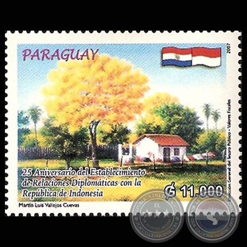 25 ANIVERSARIO RELACIONES DIPLOMTICAS ENTRE PARAGUAY Y LA REPBLICA DE INDONESIA, 2007 - Obra de MARTN VALLEJOS