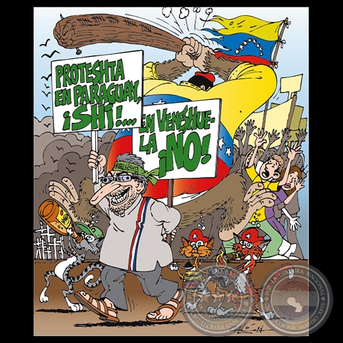 PROTESTA EN PARAGUAY - Obra de CALÓ - 24 de Marzo de 2014
