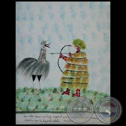 DIBUJO INDÍGENA 3 - Obra de OGWA FLORES - Colección GRUPO LIEBIG