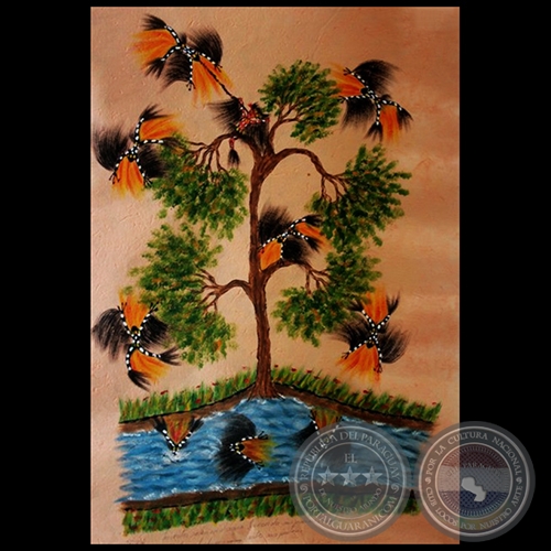DIBUJO INDÍGENA 30 - Obra de OGWA FLORES - Colección GRUPO LIEBIG